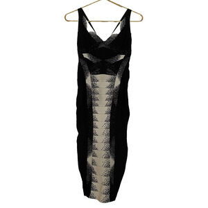 Herve Leger Black and Cream Dress